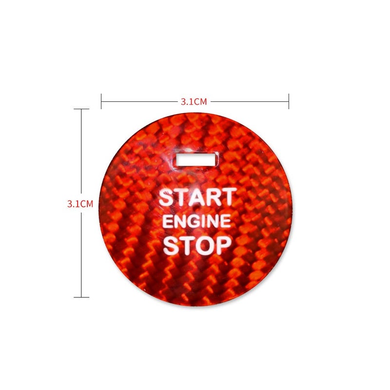 AIRSPEED Carbon Fiber Car Engine Start Button Cover Sticker Interior Trim for Mazda 3, 6, CX-3, CX-5, MX-5 Accessories (Red) - Image 3